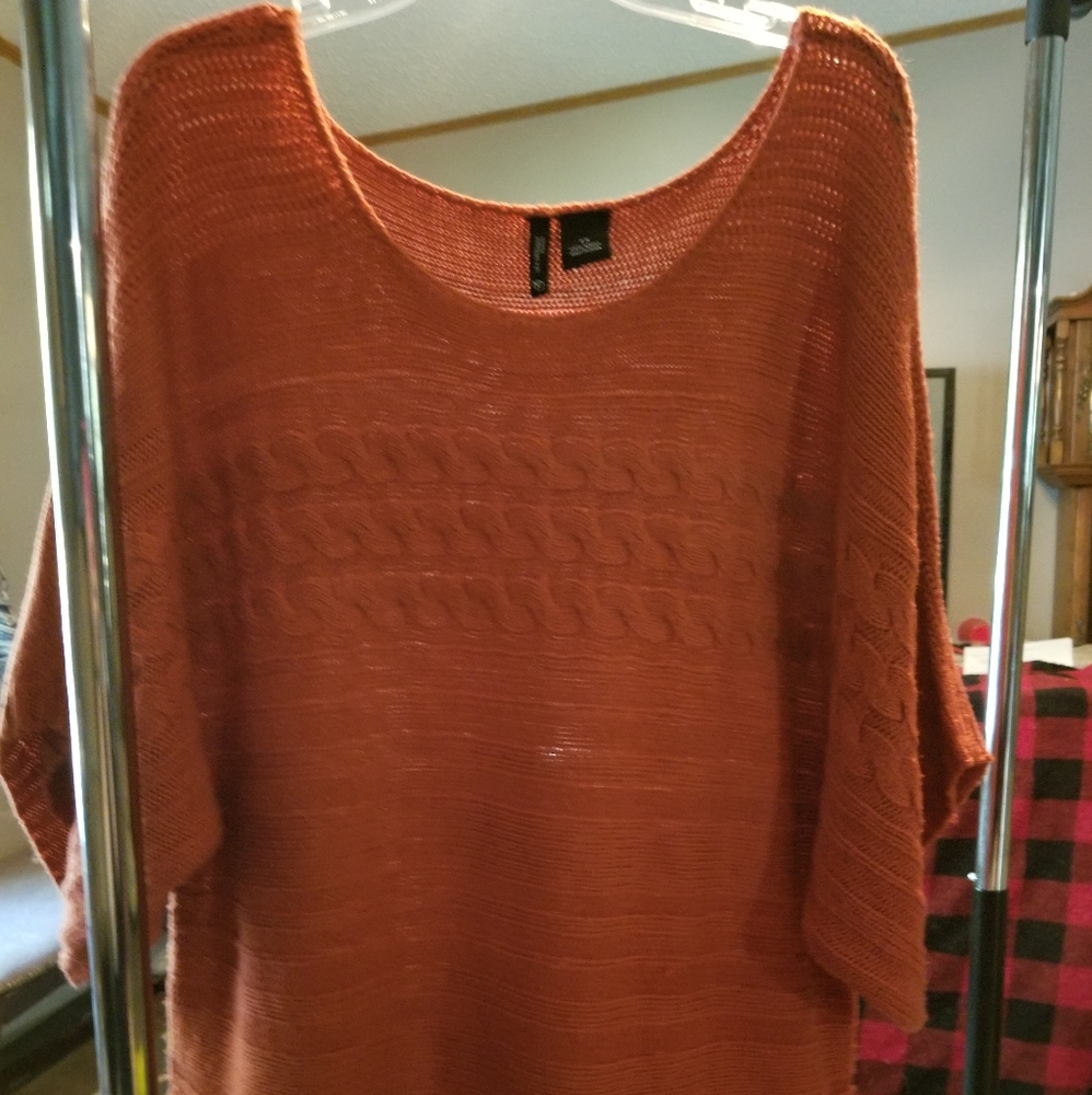 New Directions Rust Sweater 3/4 Slvs
